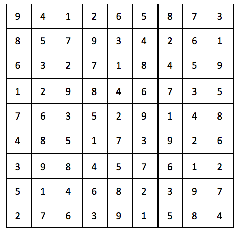 Answers to last Sudoku