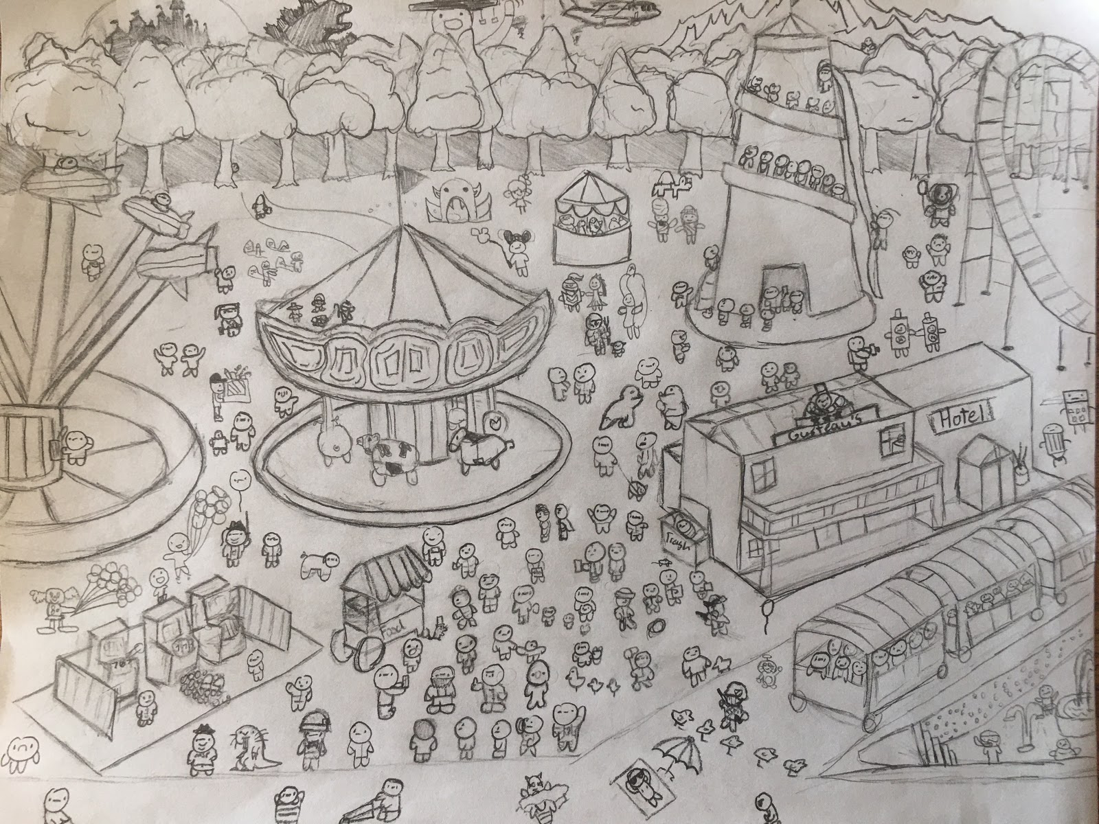 Drawing of a festival