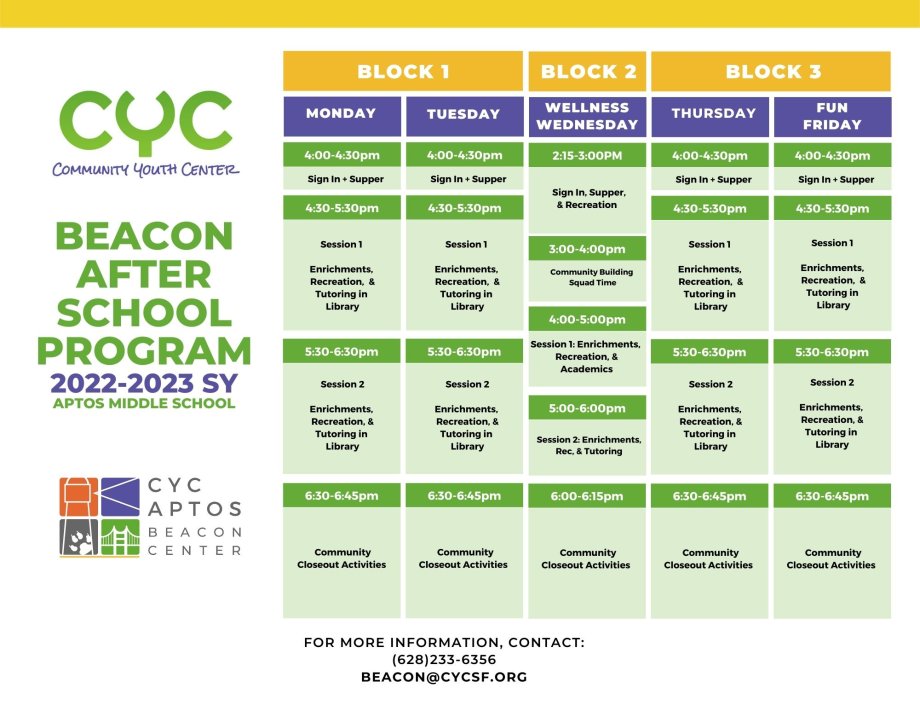 CYC Aptos Beacon Class Schedule