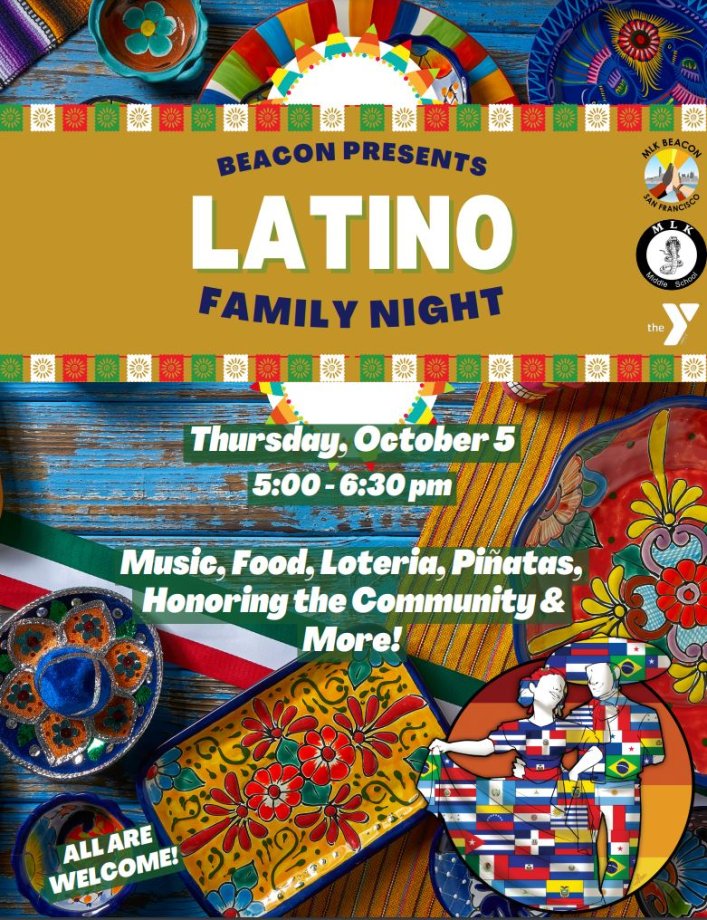 MLK MS Latino Family Night Flyer English