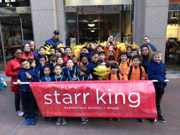 Picture of Starr King Students in Chinese New Year Parade.
