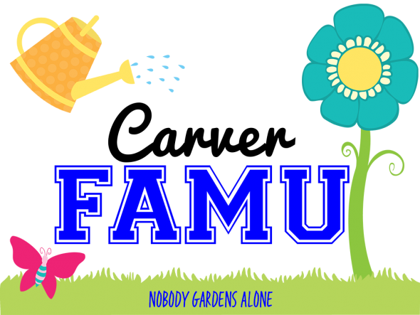 Watering Can and flower Carver Family University Logo