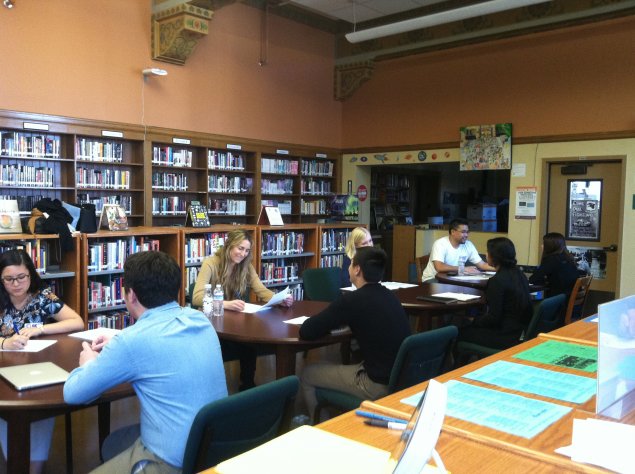 Students participate in mock interviews with industry professionals. 
