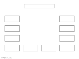 Seating chart in the shape of the letter U.