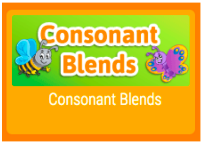 Consonant Blends text in the center with bee and butterfly clipart 