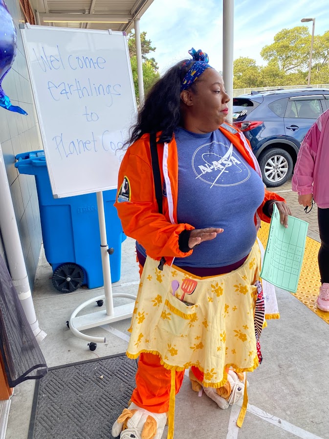 Math teacher in NASA gear