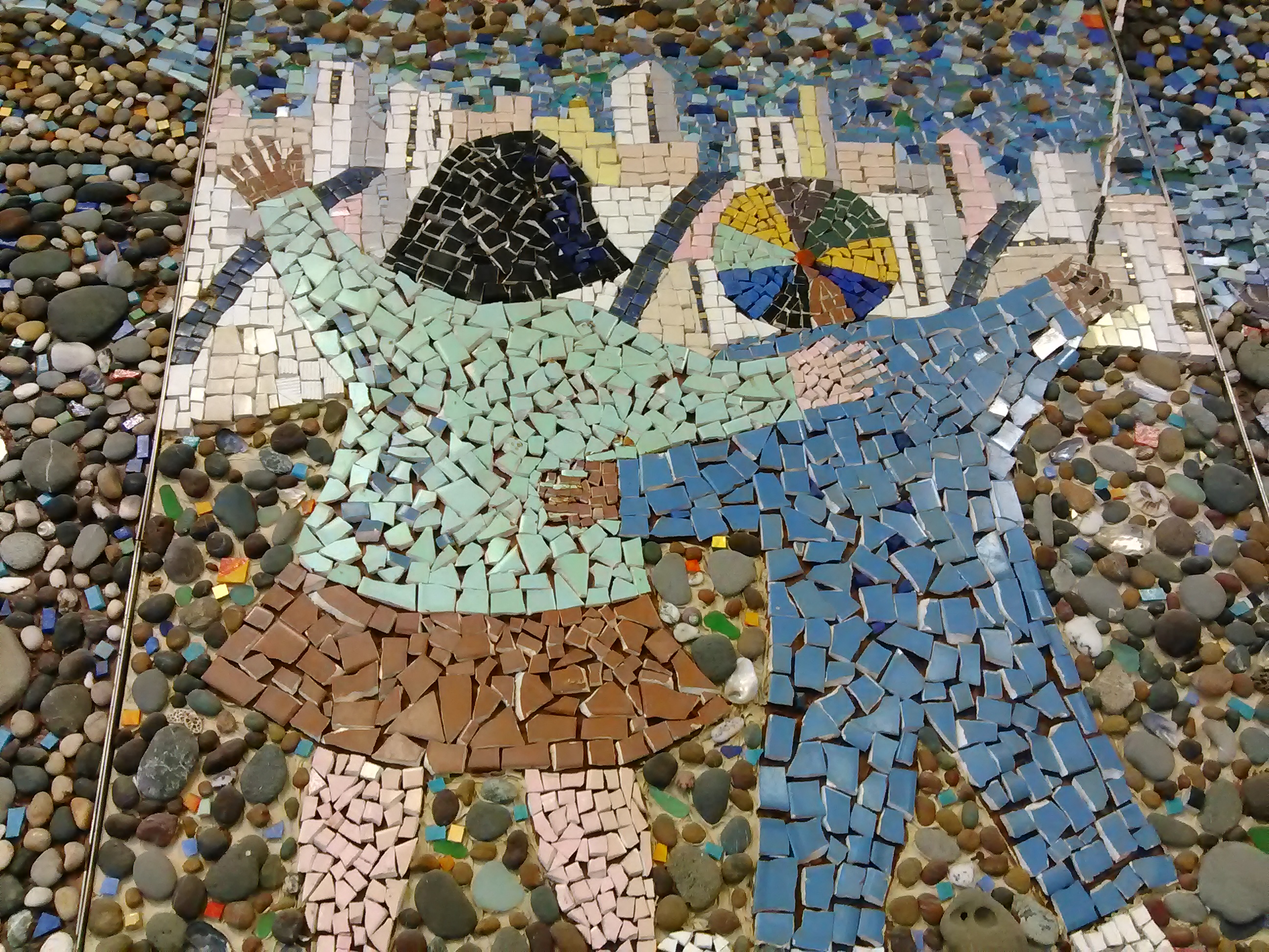 Mosaic of two children