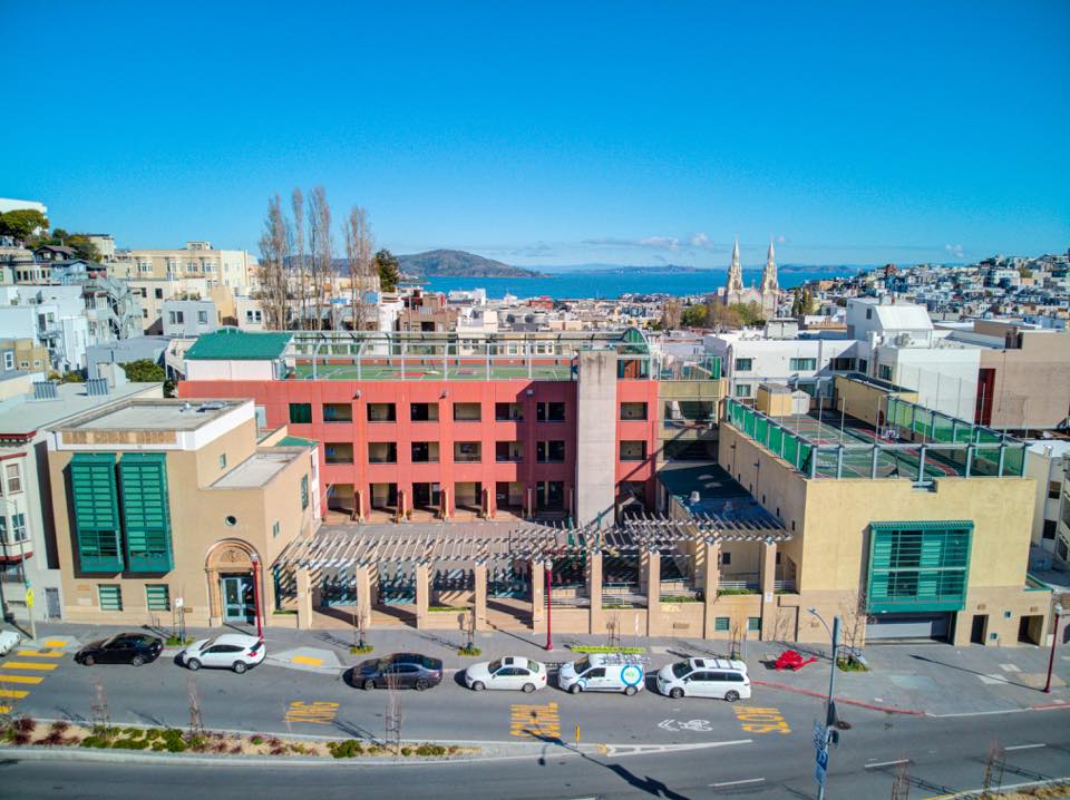 Overhead view of school