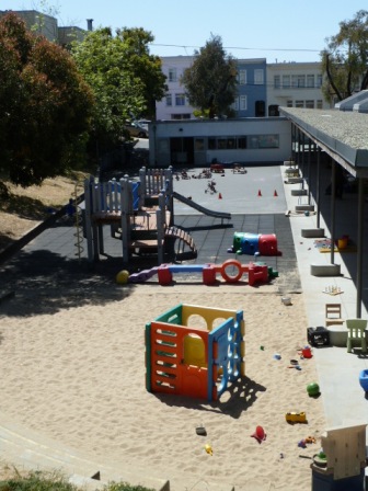 Exterior of Argonne Early Elementary School building and playground