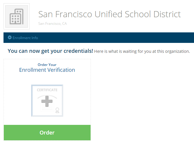 Be sure to click on the "San Francisco Unified School District" product section once you are in your Parchment account.
