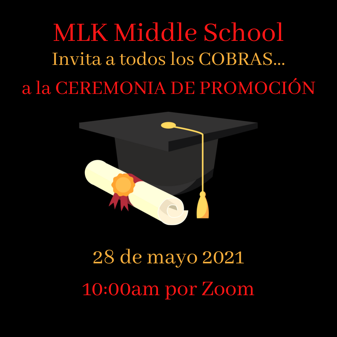 8th Grade Promotion Ceremony Invite 2021 Spanish