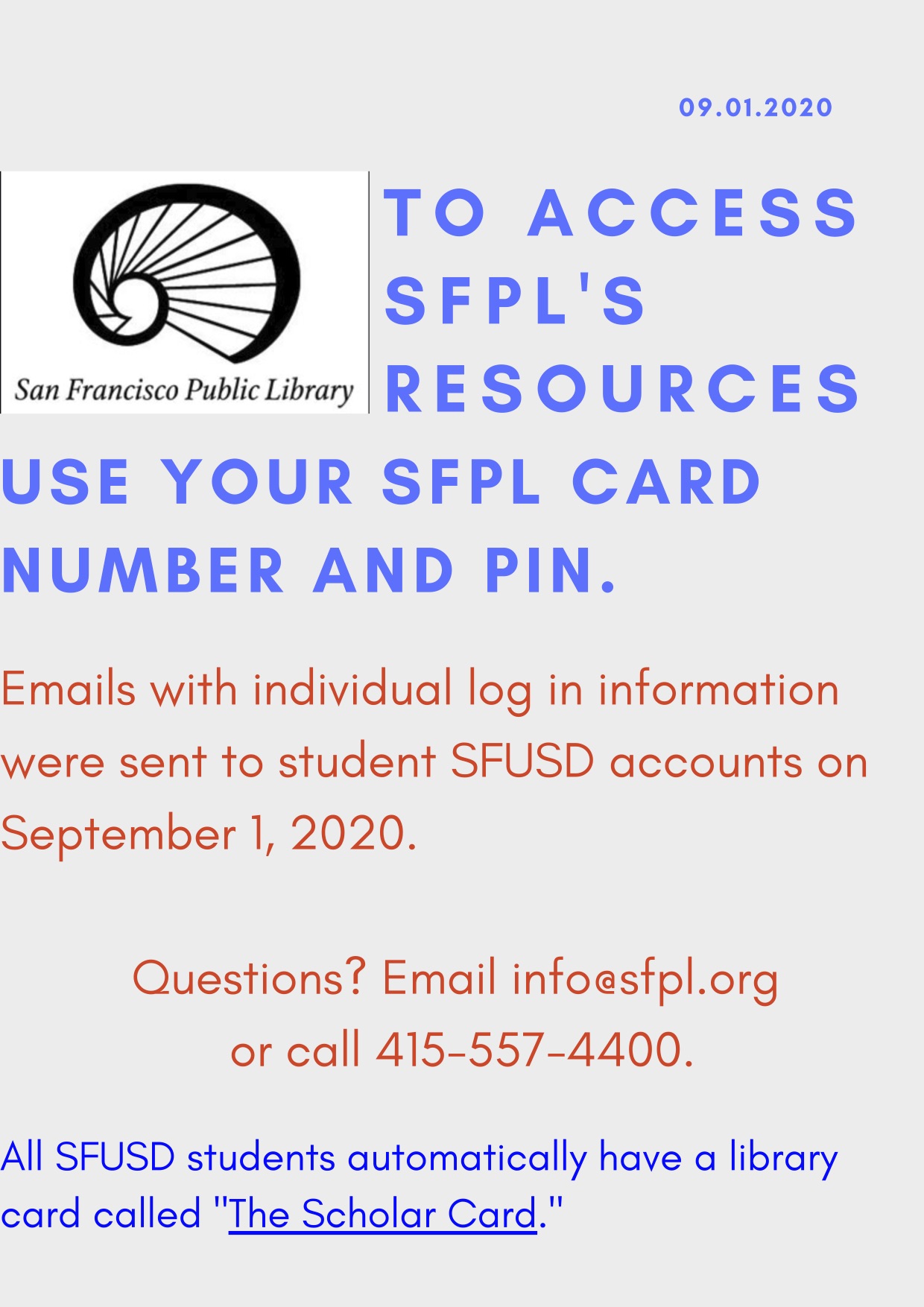Library Card Information