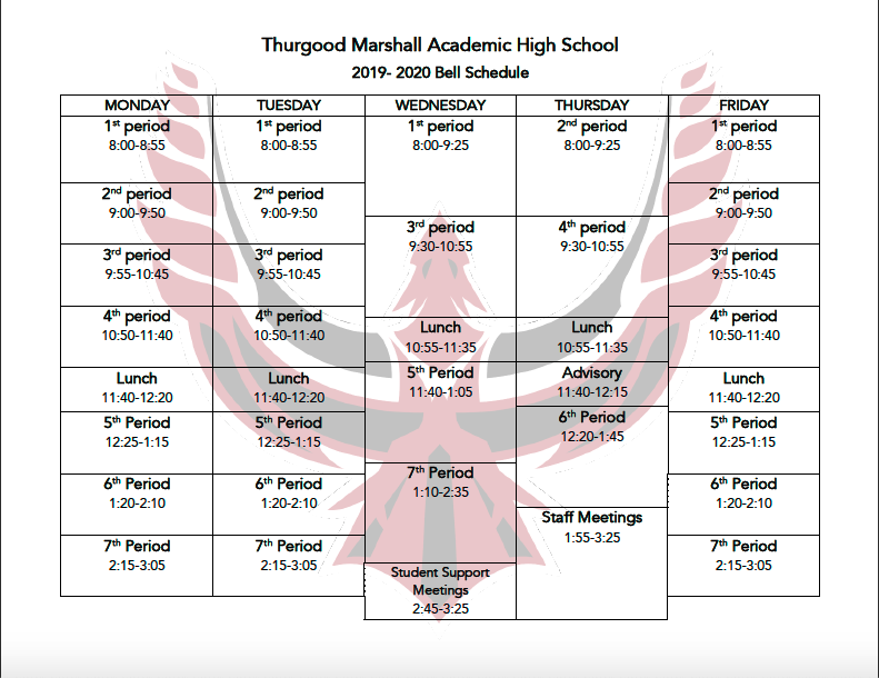 Thurgood Marshall Bell Schedule SFUSD