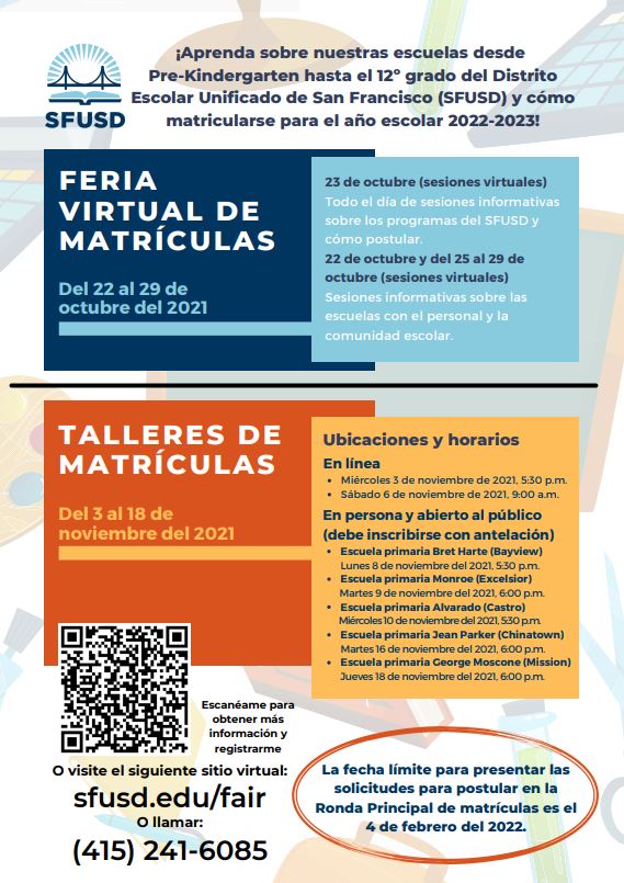 Enrollment Fair Flyer 2021 Spanish