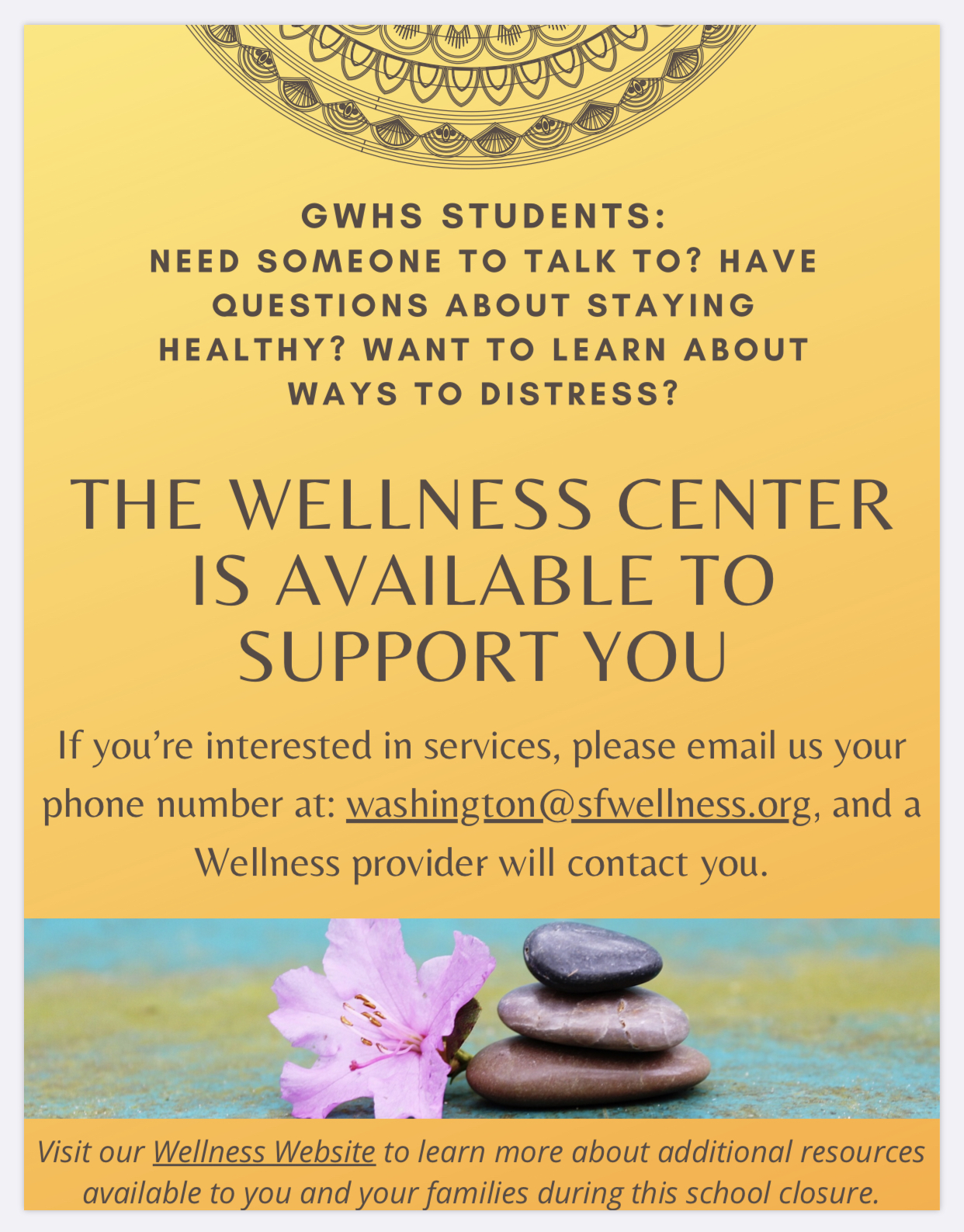 Wellness Center flyer