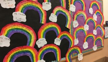student artwork rainbows