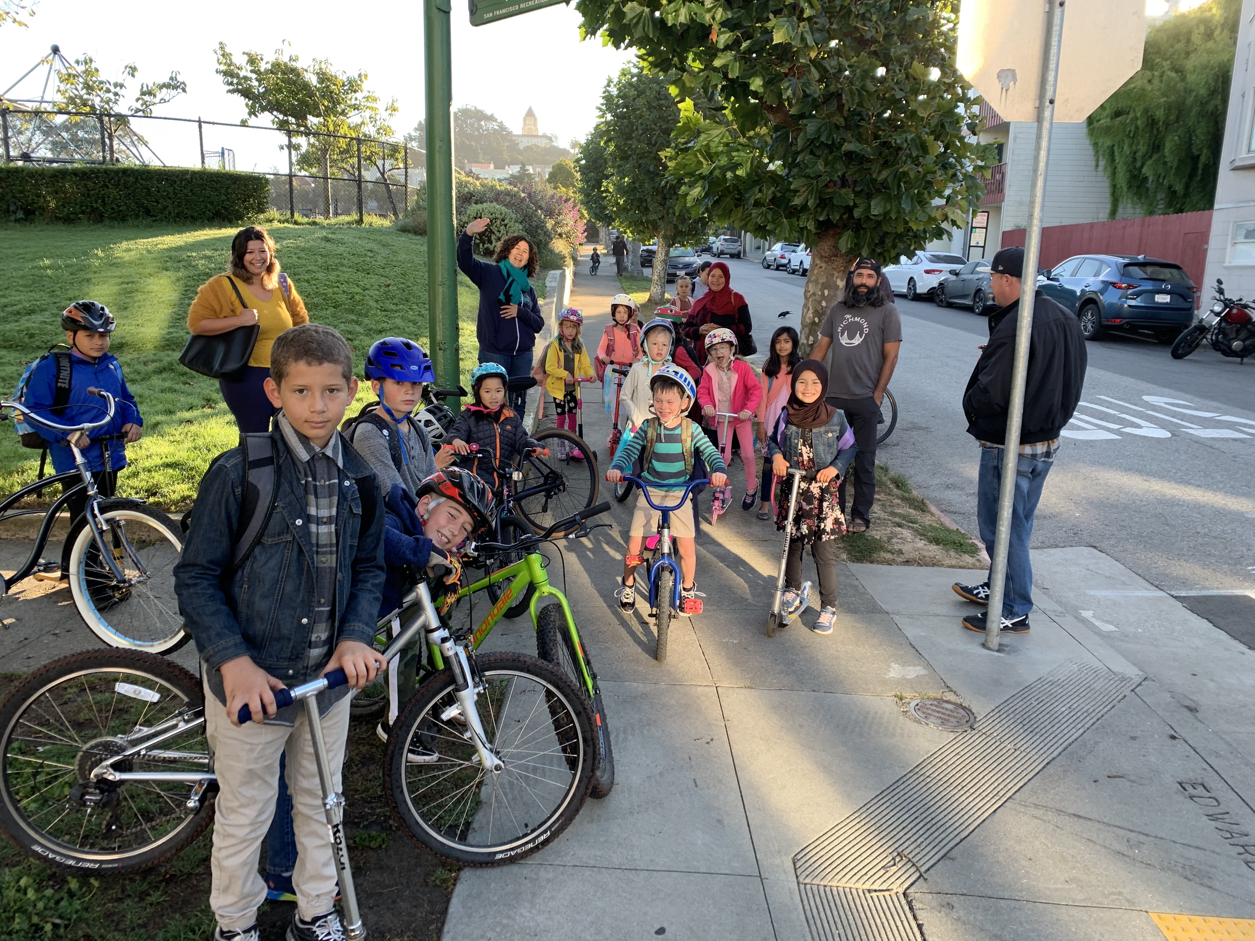 Group of kids on bikes