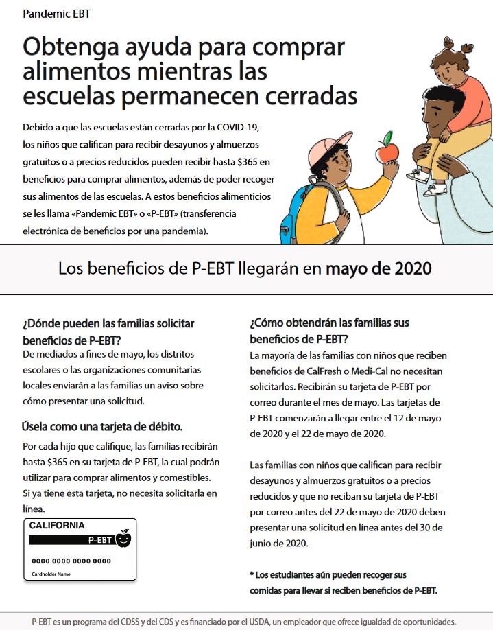 Pandemic EBT Flyer Spanish