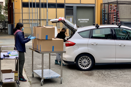 Loading boxes for food delivery