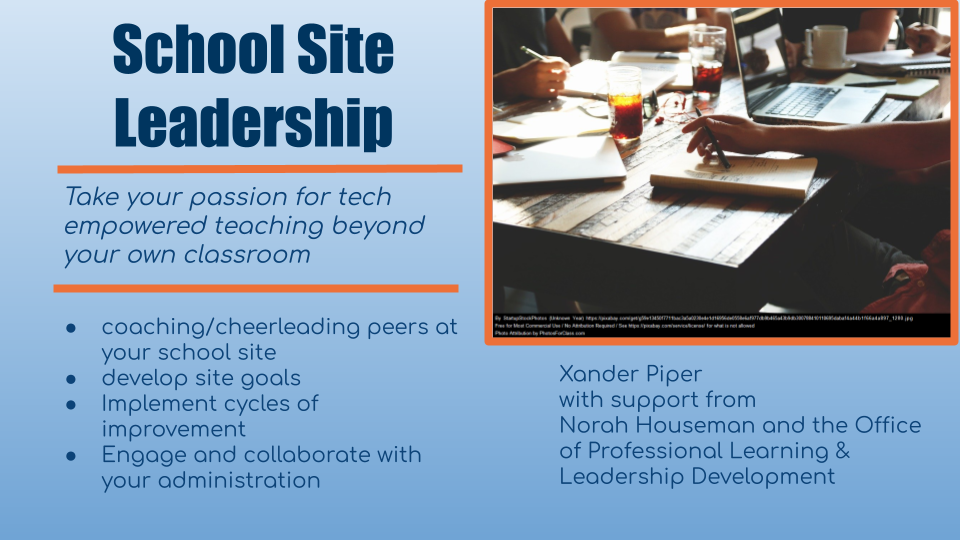 School Site Leadership pitch slide