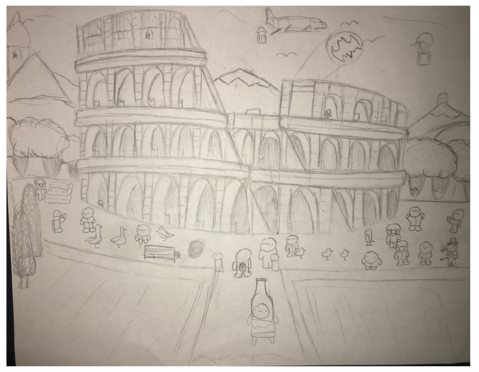 drawing of trip to Rome