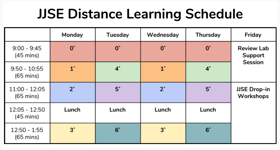 June Jordan Distance Learning Schedule