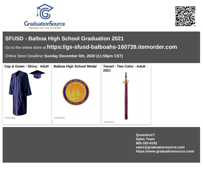 Cap and Gown Order Link