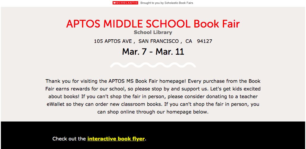 Aptos Middle School Bookfair