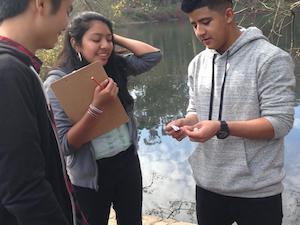 Three students discussing