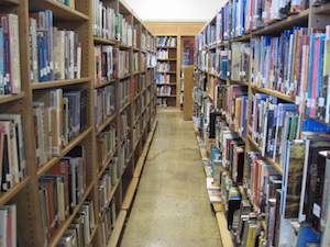 Shelves full of books