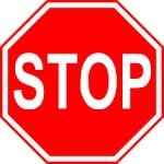 Stop sign in red