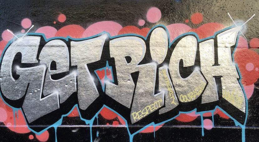 get RICH graffiti