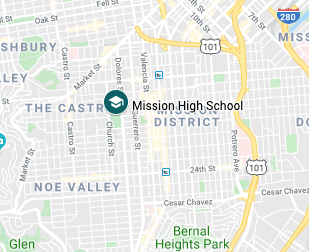 Map of SFUSD schools with Arabic 9-12 World Language Programs