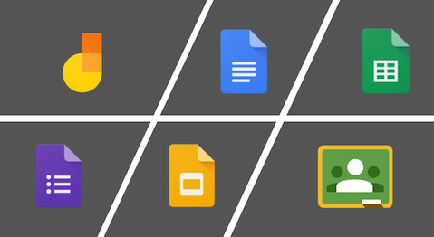 Google Jamboard, Docs, Sheets, Forms, Slides, & Classroom icons