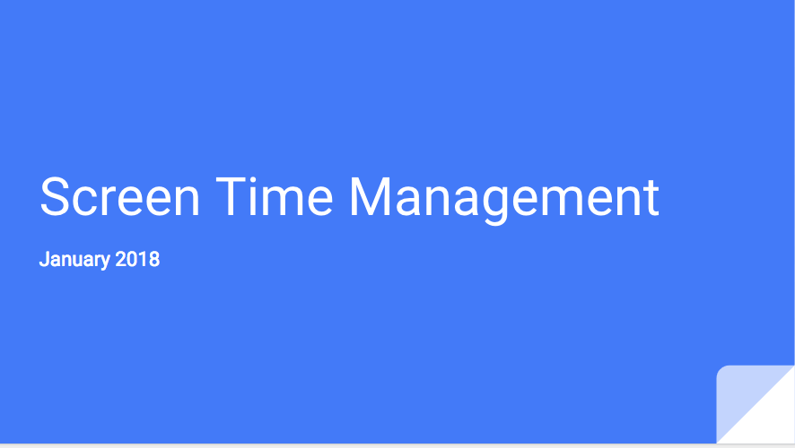 Screen Time Management Slides