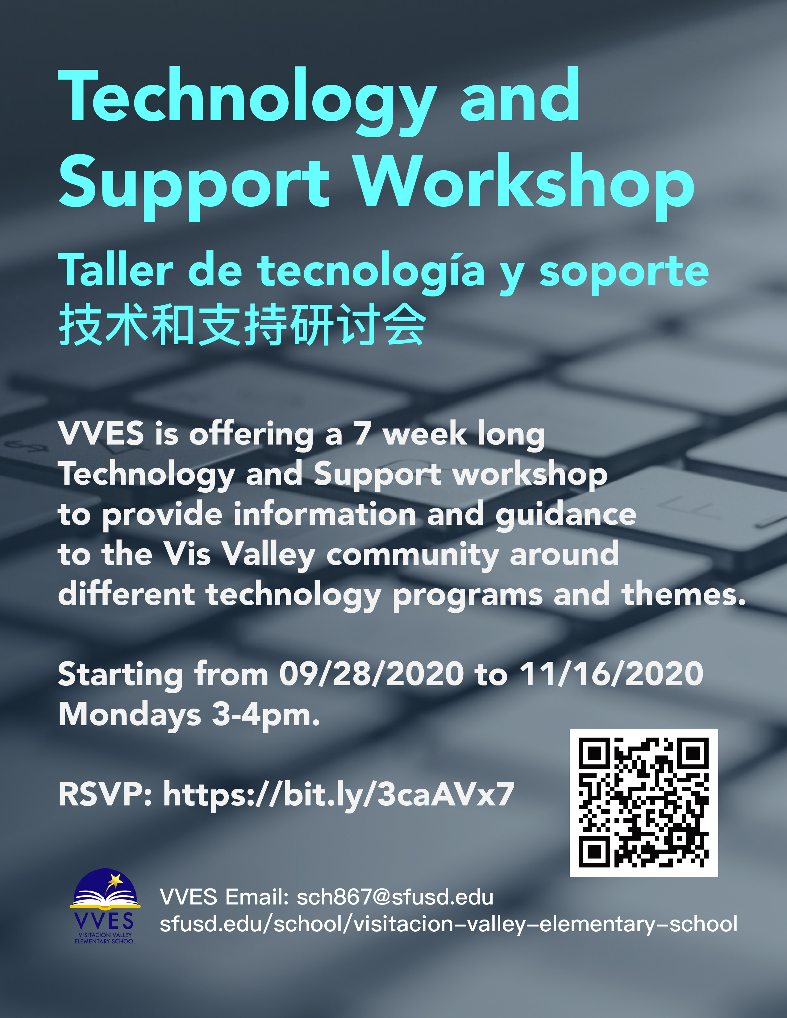flyer describing the details of VVES Technology and Support workshop.