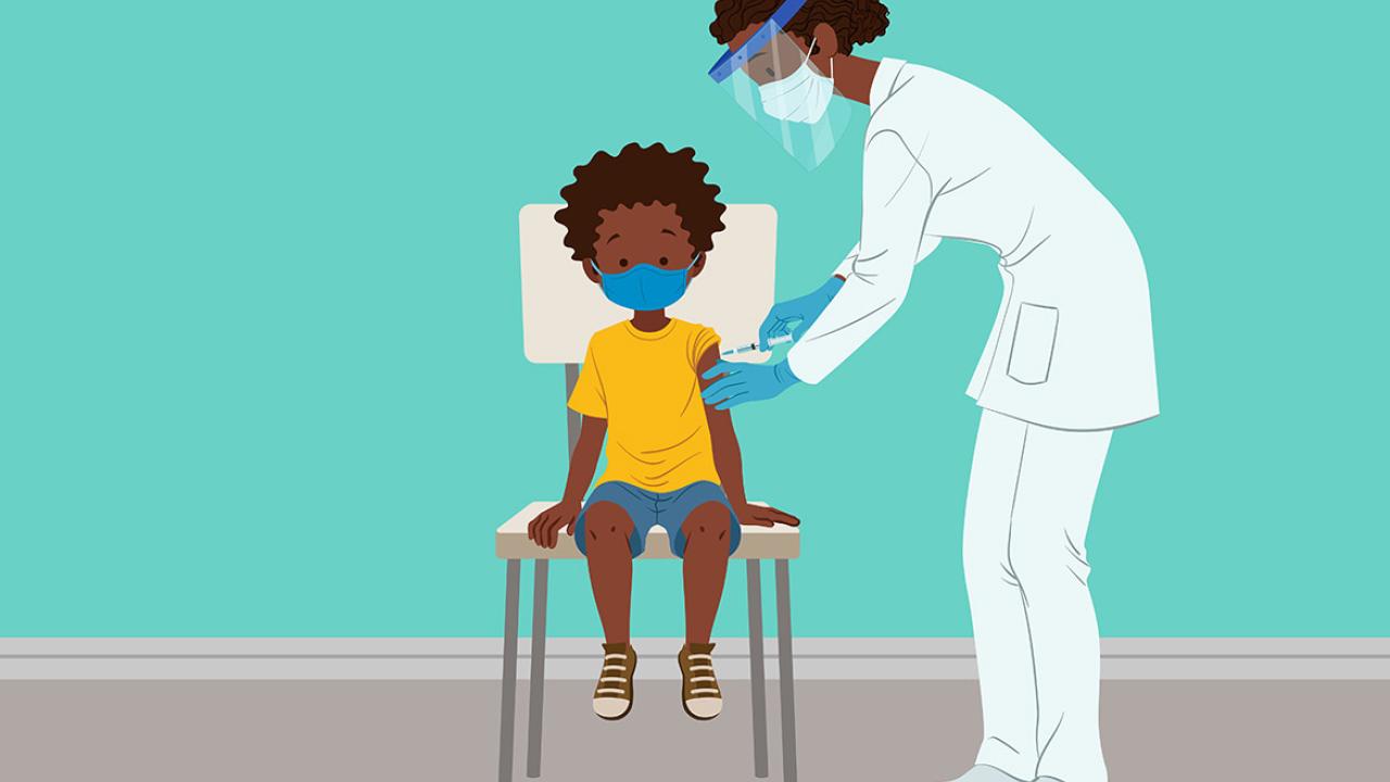kid getting vaccine