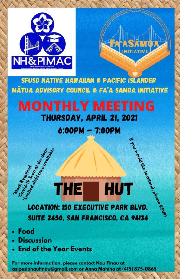 MAC Meeting Flier for April 21st, 2022 at 150 Executive Park SF, CA 94134