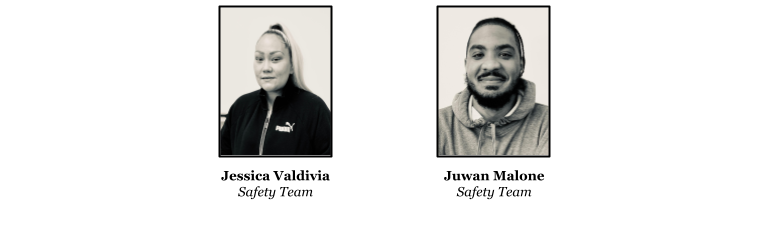 Photos of the safety team - Juwan and Jess