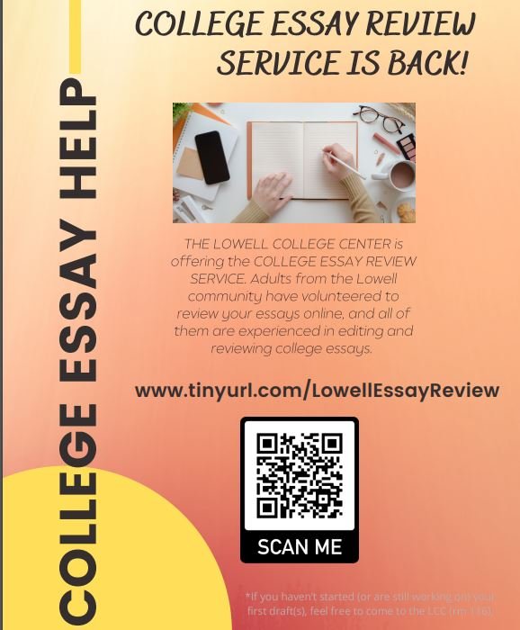 Flyer for the College Essay Review Service