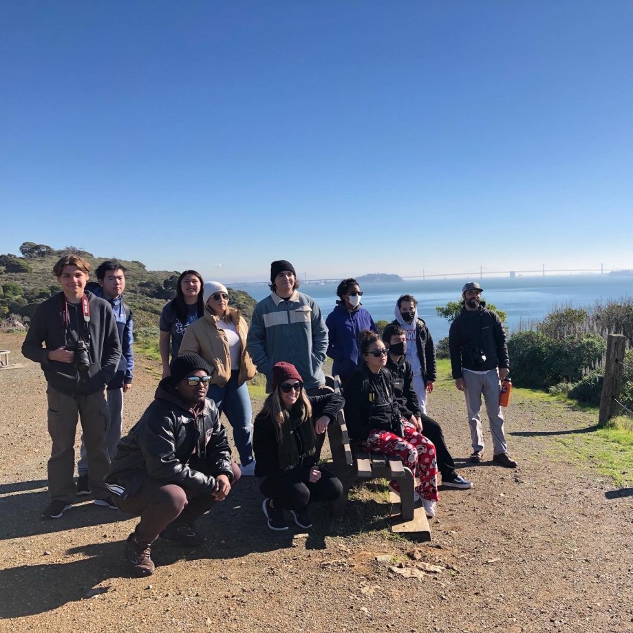 students at the top of Angel Island