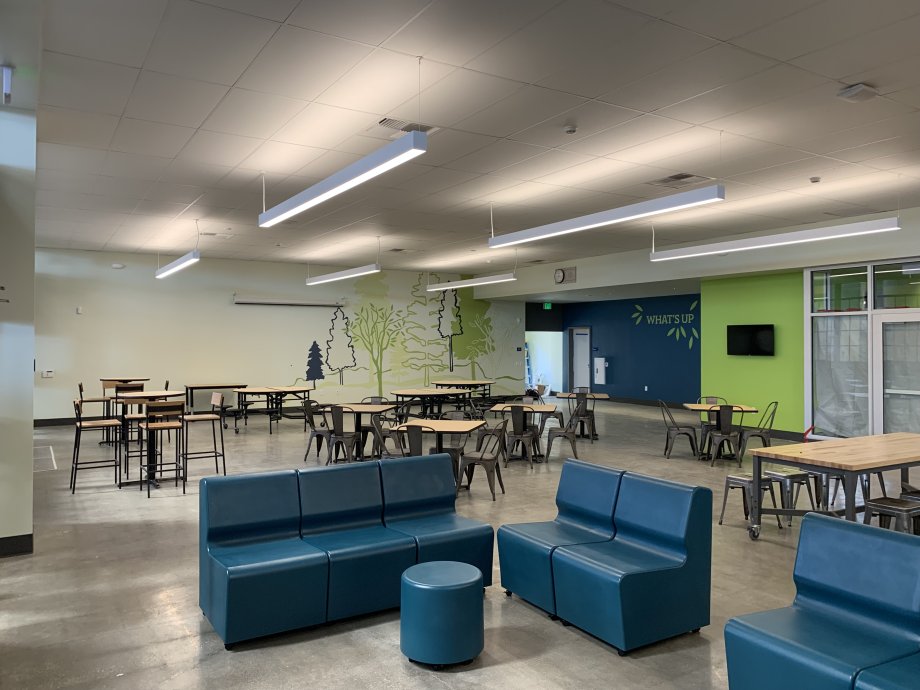 Redesigned dining space at McAteer Culinary Center