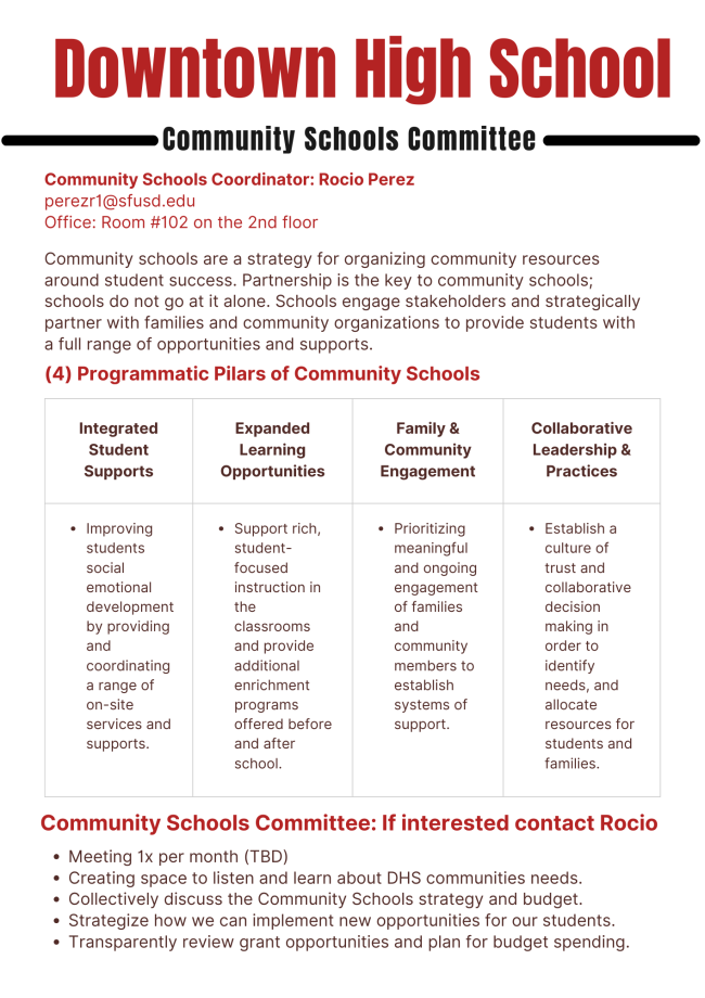 Flier decribing the Community Schools Strategy