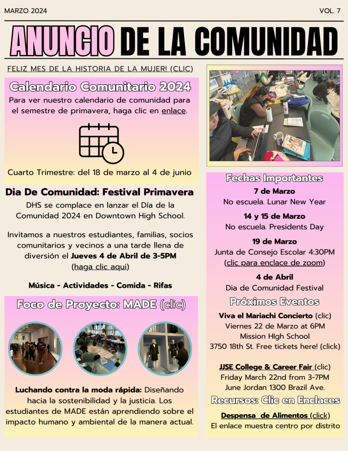 Spanish version of our March 2024 DHS newsletter