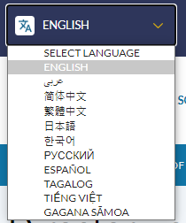 Google translate dropdown location