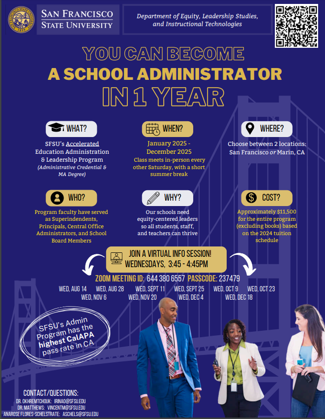 Become a school administrator in 1 year!