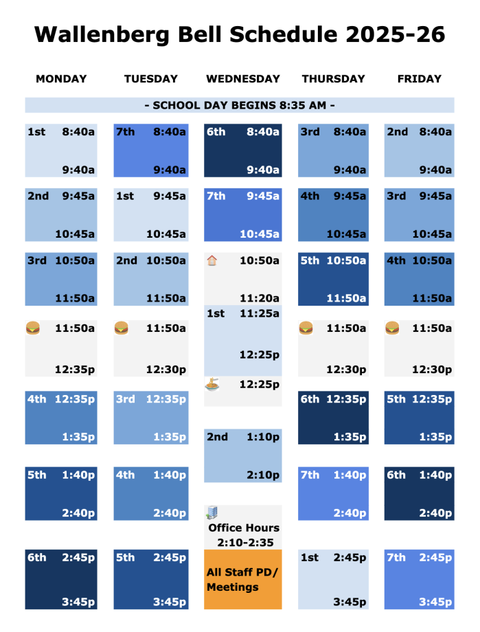 25-26 Weekly Bell Schedule