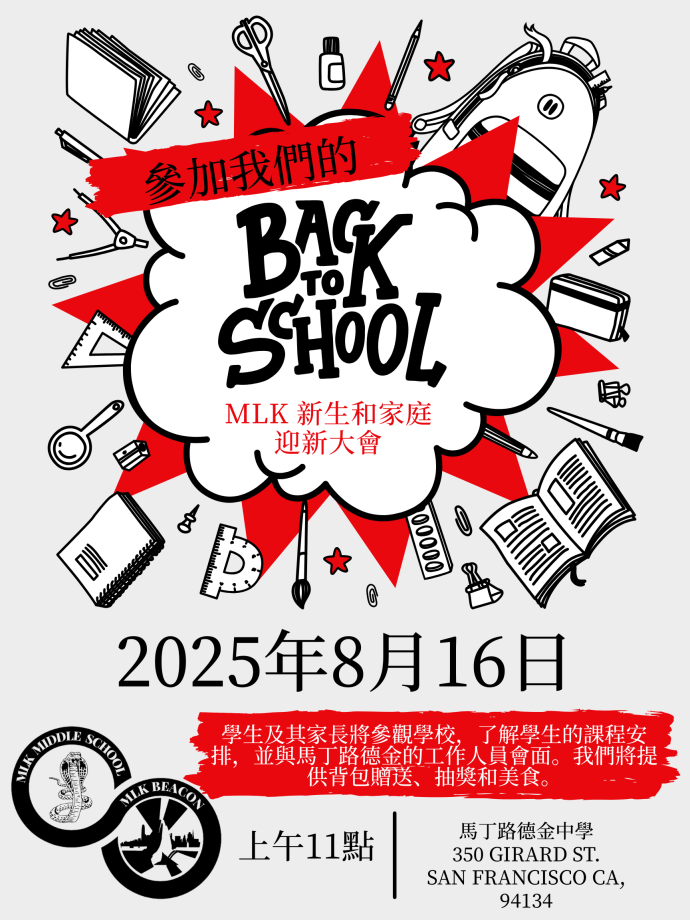 MLK MS 6th Grade New Student Orientation 2025 Chinese