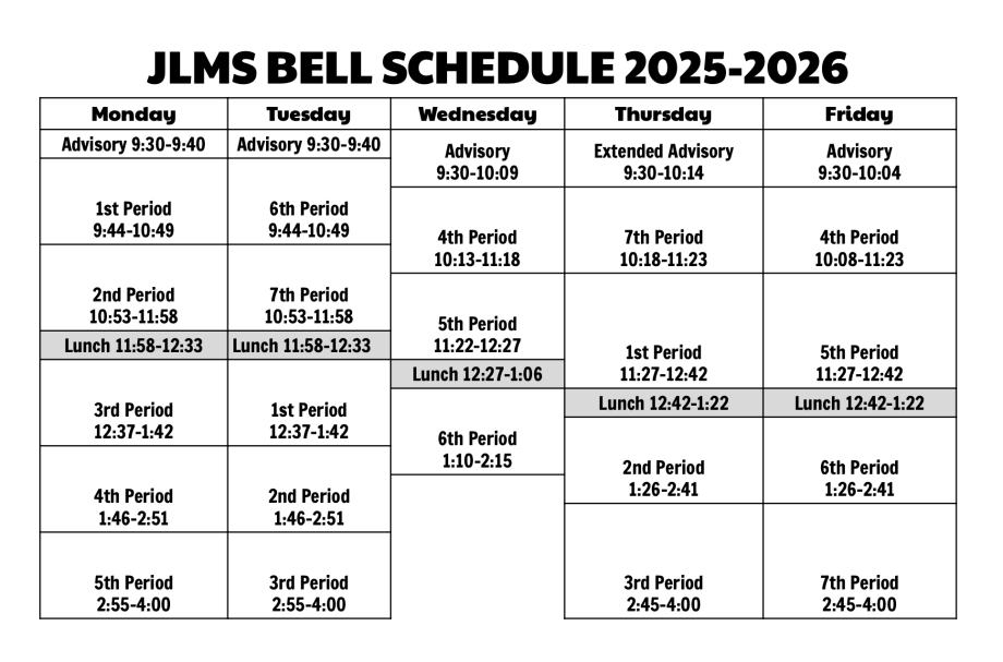 jlms 2526 bell schedule