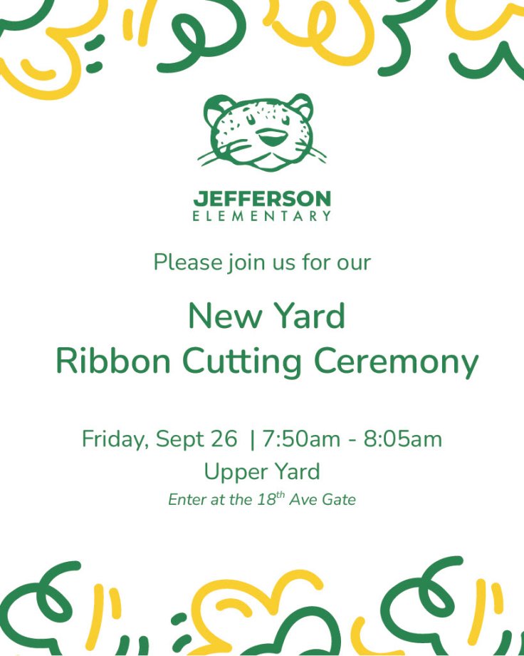 Jefferson ES New Yard ribbon cutting announcement